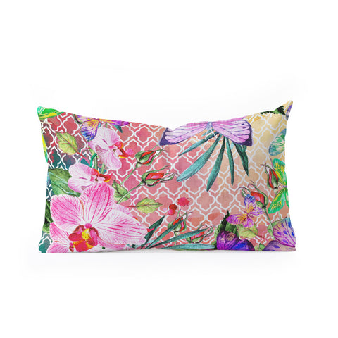 Marta Barragan Camarasa Mosaic of nature and butterflies Oblong Throw Pillow