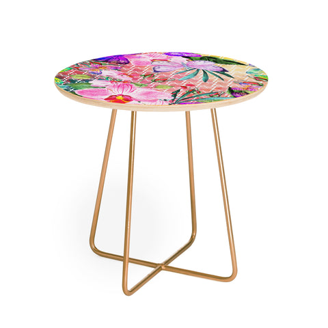 Marta Barragan Camarasa Mosaic of nature and butterflies Round Side Table