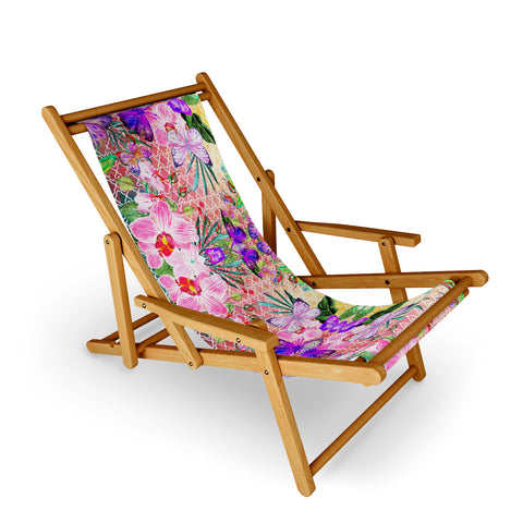 Marta Barragan Camarasa Mosaic of nature and butterflies Sling Chair