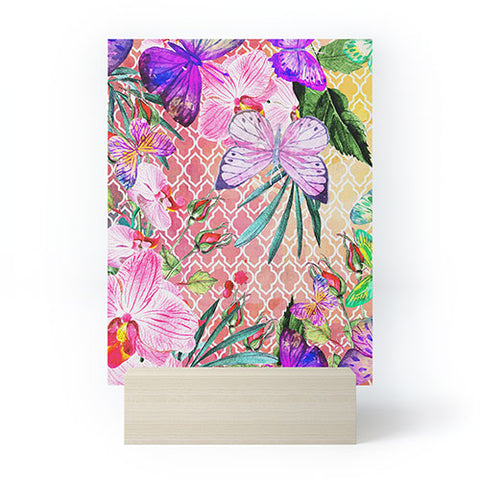 Marta Barragan Camarasa Mosaic of nature and butterflies Mini Art Print