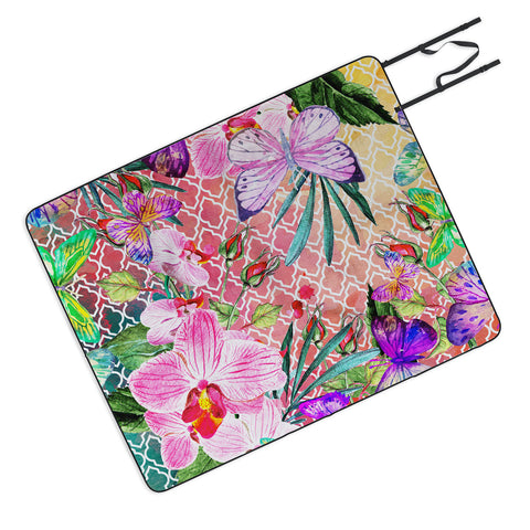 Marta Barragan Camarasa Mosaic of nature and butterflies Picnic Blanket
