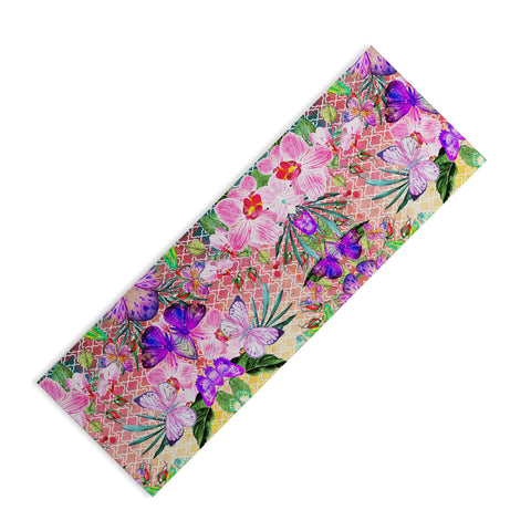 Marta Barragan Camarasa Mosaic of nature and butterflies Yoga Mat