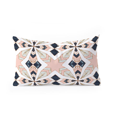 Marta Barragan Camarasa Mosaic pattern geometric marbled 0I Oblong Throw Pillow