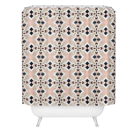 Marta Barragan Camarasa Mosaic pattern geometric marbled 0I Shower Curtain