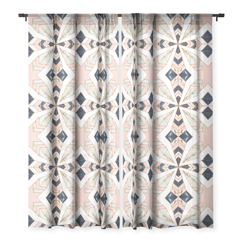Marta Barragan Camarasa Mosaic pattern geometric marbled I Sheer Window Curtain