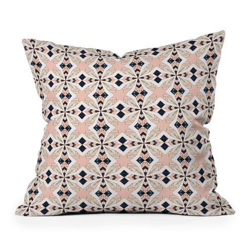 Marta Barragan Camarasa Mosaic pattern geometric marbled I Throw Pillow