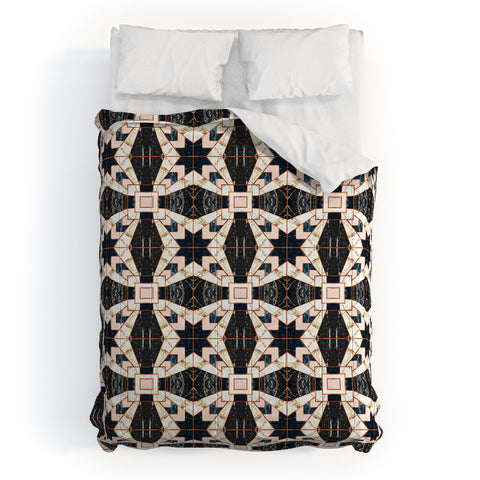 Marta Barragan Camarasa Mosaic pattern geometric marbled II Comforter