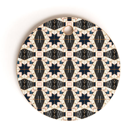 Marta Barragan Camarasa Mosaic pattern geometric marbled II Cutting Board Round