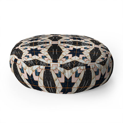 Marta Barragan Camarasa Mosaic pattern geometric marbled II Floor Pillow Round