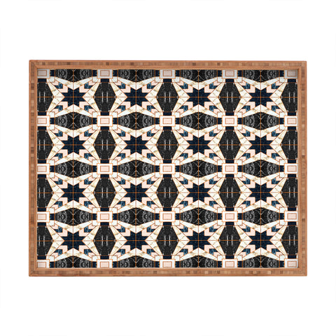 Marta Barragan Camarasa Mosaic pattern geometric marbled II Rectangular Tray