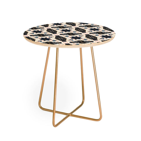 Marta Barragan Camarasa Mosaic pattern geometric marbled II Round Side Table