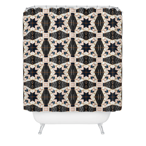Marta Barragan Camarasa Mosaic pattern geometric marbled II Shower Curtain
