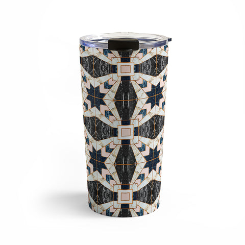 Marta Barragan Camarasa Mosaic pattern geometric marbled II Travel Mug