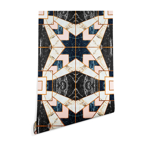 Marta Barragan Camarasa Mosaic pattern geometric marbled II Wallpaper