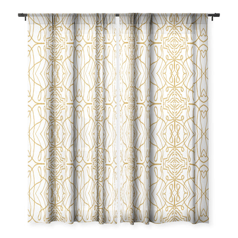 Marta Barragan Camarasa Mosaic Strokes Line Art Sheer Window Curtain
