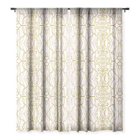 Marta Barragan Camarasa Mosaic Strokes Line Art Sheer Window Curtain