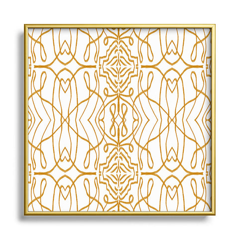 Marta Barragan Camarasa Mosaic Strokes Line Art Square Metal Framed Art Print