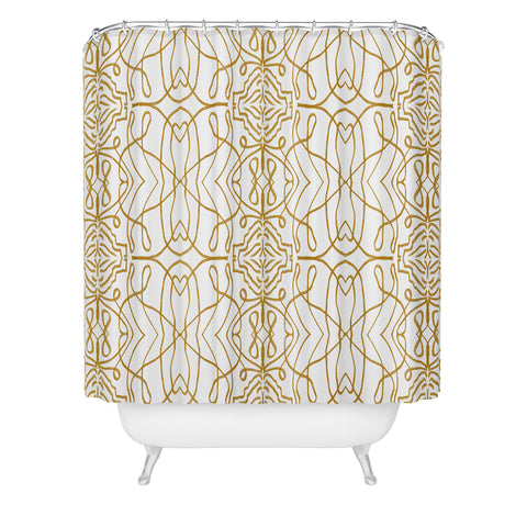 Marta Barragan Camarasa Mosaic Strokes Line Art Shower Curtain