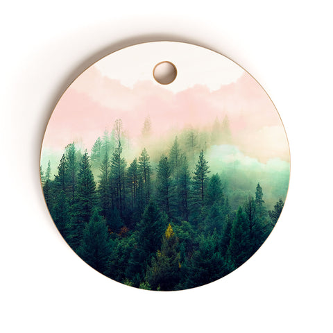 Marta Barragan Camarasa Mountain landscape painting 01 Cutting Board Round
