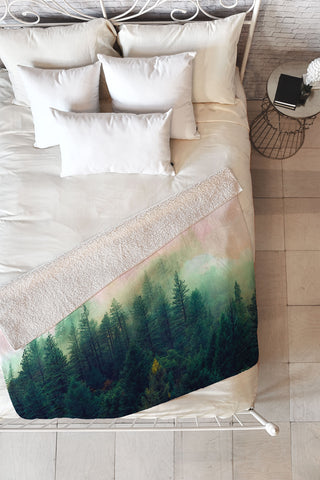 Marta Barragan Camarasa Mountain landscape painting 01 Fleece Throw Blanket