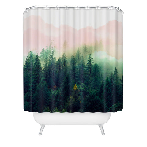 Marta Barragan Camarasa Mountain landscape painting 01 Shower Curtain