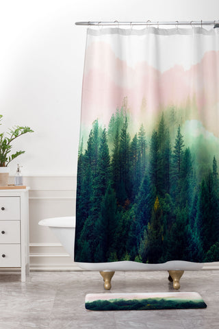 Marta Barragan Camarasa Mountain landscape painting 01 Shower Curtain And Mat