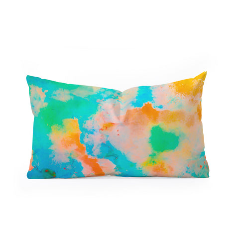 Marta Barragan Camarasa Multicolored watercolor stains Oblong Throw Pillow
