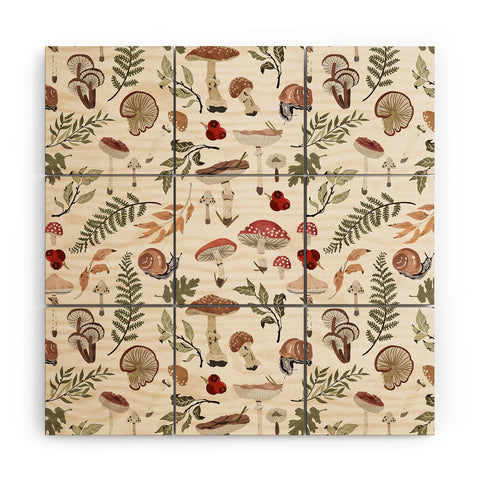 Marta Barragan Camarasa Mushroom seasonal Wood Wall Mural