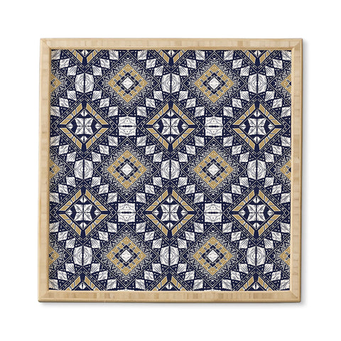 Marta Barragan Camarasa Mystic Tribal of Gold and Blue Framed Wall Art
