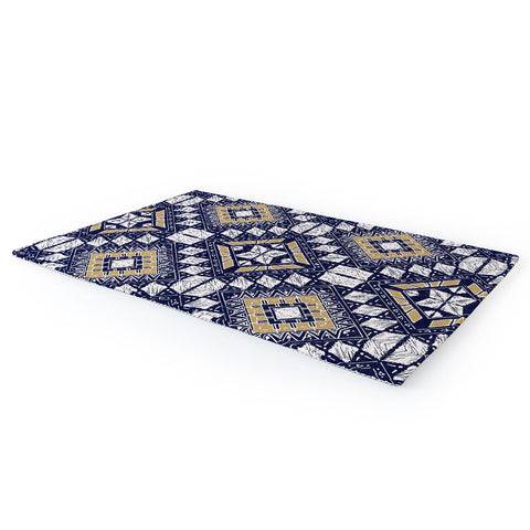 Marta Barragan Camarasa Mystic Tribal of Gold and Blue Area Rug