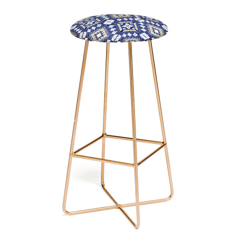 Marta Barragan Camarasa Mystic Tribal of Gold and Blue Bar Stool