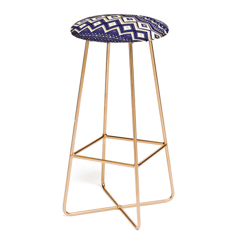 Marta Barragan Camarasa Mystic Tribal of Gold and Blue II Bar Stool