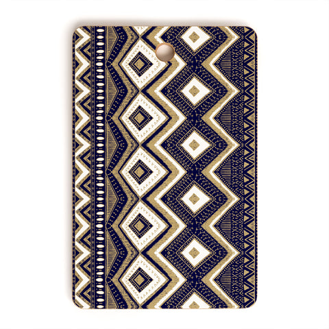 Marta Barragan Camarasa Mystic Tribal of Gold and Blue II Cutting Board Rectangle