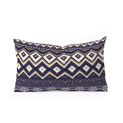 Marta Barragan Camarasa Mystic Tribal of Gold and Blue II Oblong Throw Pillow