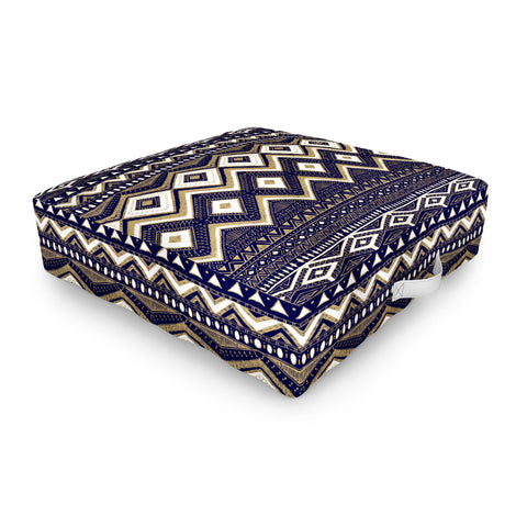 Marta Barragan Camarasa Mystic Tribal of Gold and Blue II Outdoor Floor Cushion