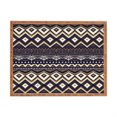 Marta Barragan Camarasa Mystic Tribal of Gold and Blue II Rectangular Tray