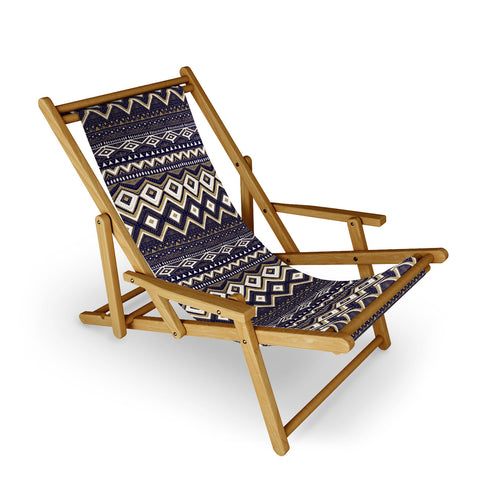 Marta Barragan Camarasa Mystic Tribal of Gold and Blue II Sling Chair