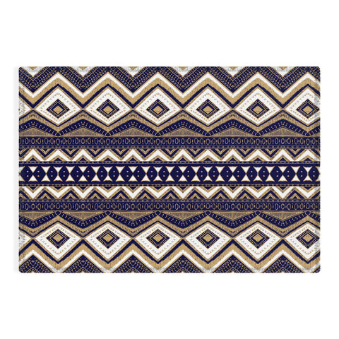 Marta Barragan Camarasa Mystic Tribal of Gold and Blue II Outdoor Rug