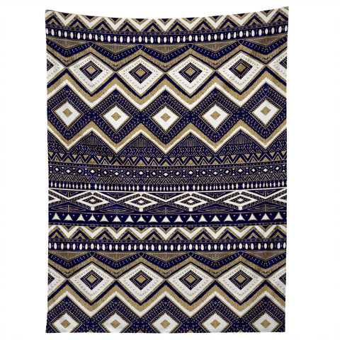 Marta Barragan Camarasa Mystic Tribal of Gold and Blue II Tapestry