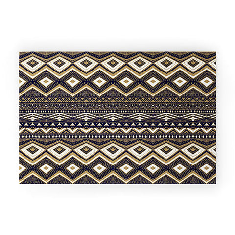Marta Barragan Camarasa Mystic Tribal of Gold and Blue II Welcome Mat