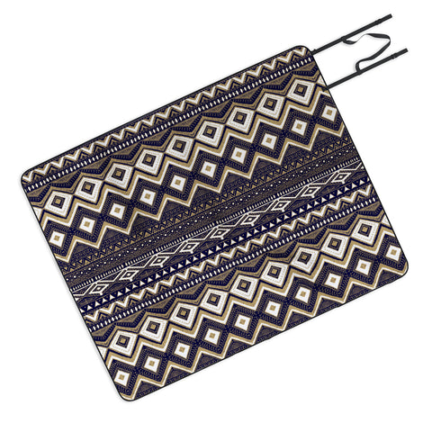 Marta Barragan Camarasa Mystic Tribal of Gold and Blue II Picnic Blanket