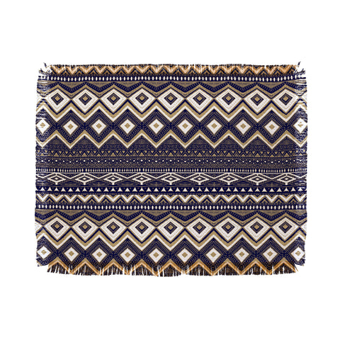 Marta Barragan Camarasa Mystic Tribal of Gold and Blue II Throw Blanket