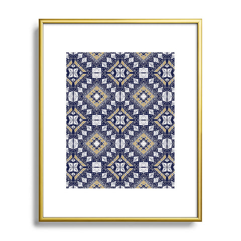 Marta Barragan Camarasa Mystic Tribal of Gold and Blue Metal Framed Art Print