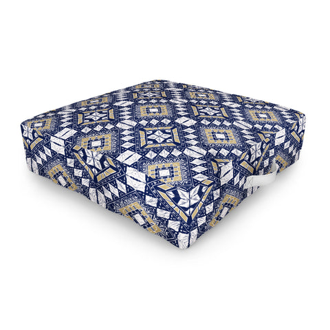 Marta Barragan Camarasa Mystic Tribal of Gold and Blue Outdoor Floor Cushion