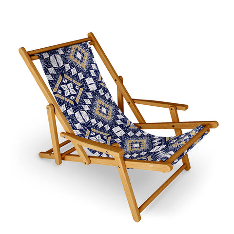 Marta Barragan Camarasa Mystic Tribal of Gold and Blue Sling Chair
