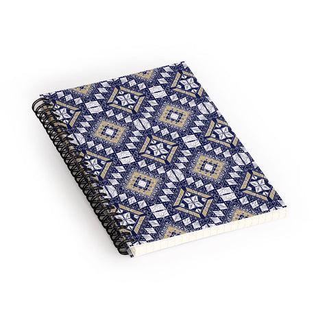 Marta Barragan Camarasa Mystic Tribal of Gold and Blue Spiral Notebook
