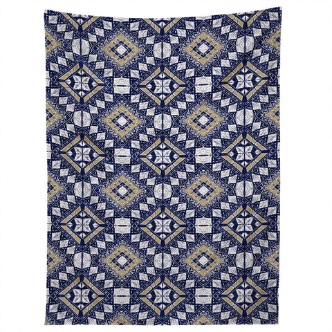 Marta Barragan Camarasa Mystic Tribal of Gold and Blue Tapestry
