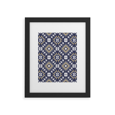 Marta Barragan Camarasa Mystic Tribal of Gold and Blue Framed Art Print