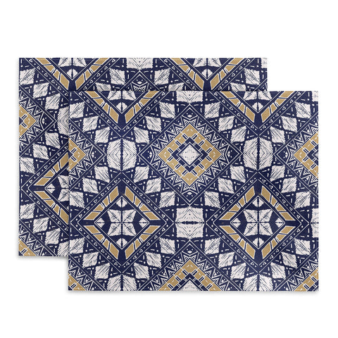 Marta Barragan Camarasa Mystic Tribal of Gold and Blue Placemat