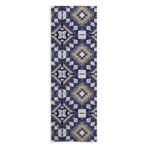 Marta Barragan Camarasa Mystic Tribal of Gold and Blue Yoga Towel